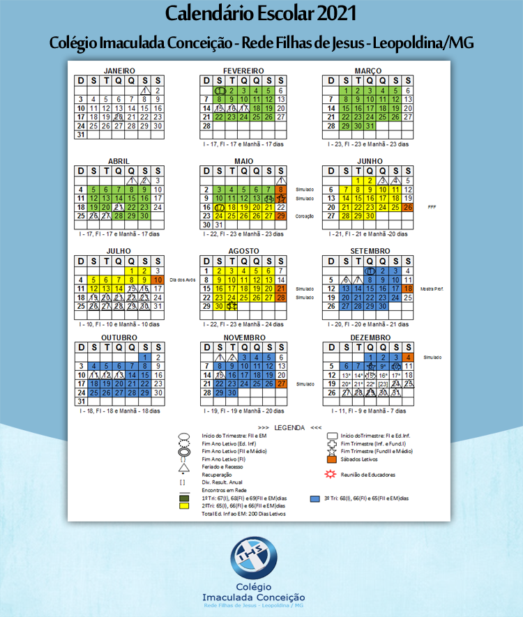 Gabarito de Calendário 2021 para Tema Infantil